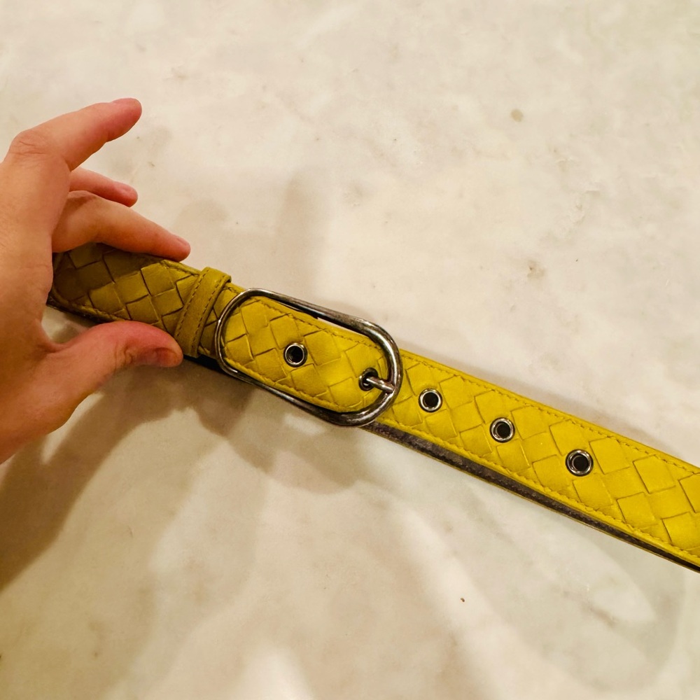 Mustard Yellow Bottega Veneta High Waisted Belt